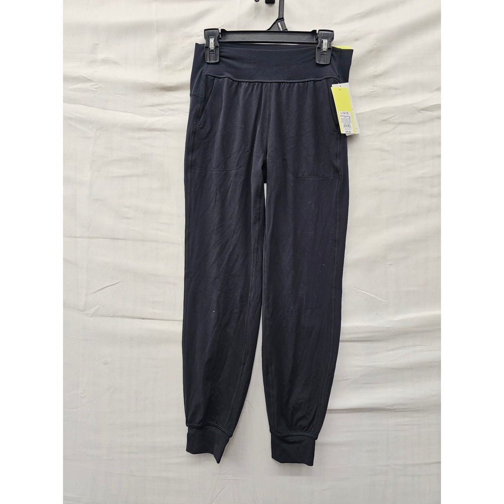 All in Motion Girls High Rise Joggers Black Nylon Blend Athletic Size Large